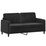 vidaXL Canapea cu 2 locuri cu pernuțe, negru, 140 cm, catifea vidaXL Canapea cu 2 locuri cu pernuțe, negru, 140 cm, catifea