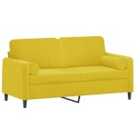 vidaXL Canapea cu 2 locuri cu pernuțe, galben, 140 cm, catifea vidaXL Canapea cu 2 locuri cu pernuțe, galben, 140 cm, catifea