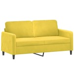 vidaXL Canapea cu 2 locuri cu pernuțe, galben, 140 cm, catifea vidaXL Canapea cu 2 locuri cu pernuțe, galben, 140 cm, catifea
