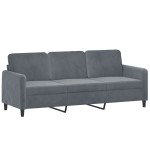 vidaXL Canapea cu 3 locuri cu pernuțe, gri închis, 180 cm, catifea