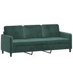 vidaXL Canapea cu 3 locuri cu pernuțe, verde închis, 180 cm, catifea vidaXL Canapea cu 3 locuri cu pernuțe, verde închis, 180 cm, catifea