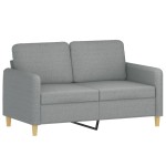 vidaXL Canapea cu 2 locuri cu pernuțe, gri deschis, 120 cm, textil vidaXL Canapea cu 2 locuri cu pernuțe, gri deschis, 120 cm, textil