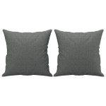 vidaXL Canapea cu 2 locuri cu pernuțe, gri închis, 120 cm, textil