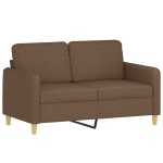 vidaXL Canapea cu 2 locuri cu pernuțe, maro, 120 cm, textil