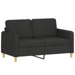 vidaXL Canapea cu 2 locuri cu pernuțe, negru, 120 cm, textil