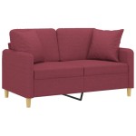 vidaXL Canapea cu 2 locuri cu pernuțe, roșu vin, 120 cm, textil vidaXL Canapea cu 2 locuri cu pernuțe, roșu vin, 120 cm, textil