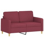 vidaXL Canapea cu 2 locuri cu pernuțe, roșu vin, 120 cm, textil vidaXL Canapea cu 2 locuri cu pernuțe, roșu vin, 120 cm, textil