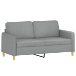 vidaXL Canapea cu 2 locuri cu pernuțe, gri deschis, 140 cm, textil vidaXL Canapea cu 2 locuri cu pernuțe, gri deschis, 140 cm, textil