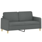 vidaXL Canapea cu 2 locuri cu pernuțe, gri închis, 140 cm, textil vidaXL Canapea cu 2 locuri cu pernuțe, gri închis, 140 cm, textil