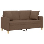 vidaXL Canapea cu 2 locuri cu pernuțe, maro, 140 cm, textil vidaXL Canapea cu 2 locuri cu pernuțe, maro, 140 cm, textil