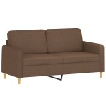 vidaXL Canapea cu 2 locuri cu pernuțe, maro, 140 cm, textil vidaXL Canapea cu 2 locuri cu pernuțe, maro, 140 cm, textil