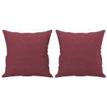 vidaXL Canapea cu 2 locuri cu pernuțe, roșu vin, 140 cm, textil