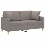 vidaXL Canapea cu 2 locuri cu pernuțe, gri taupe, 140 cm, textil vidaXL Canapea cu 2 locuri cu pernuțe, gri taupe, 140 cm, textil
