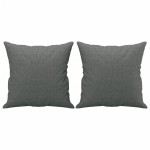 vidaXL Canapea cu 3 locuri cu pernuțe, gri închis, 180 cm, textil