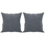 vidaXL Canapea cu 2 locuri cu pernuțe, gri închis, 120 cm, catifea vidaXL Canapea cu 2 locuri cu pernuțe, gri închis, 120 cm, catifea