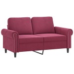 vidaXL Canapea cu 2 locuri cu pernuțe, roșu vin, 120 cm, catifea vidaXL Canapea cu 2 locuri cu pernuțe, roșu vin, 120 cm, catifea