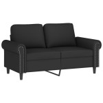 vidaXL Canapea cu 2 locuri cu pernuțe, negru, 120 cm, catifea