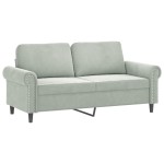 vidaXL Canapea cu 2 locuri cu pernuțe, gri deschis, 140 cm, catifea vidaXL Canapea cu 2 locuri cu pernuțe, gri deschis, 140 cm, catifea