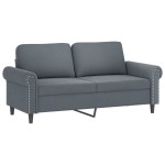 vidaXL Canapea cu 2 locuri cu pernuțe, gri închis, 140 cm, catifea vidaXL Canapea cu 2 locuri cu pernuțe, gri închis, 140 cm, catifea