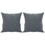 vidaXL Canapea cu 2 locuri cu pernuțe, gri închis, 140 cm, catifea vidaXL Canapea cu 2 locuri cu pernuțe, gri închis, 140 cm, catifea