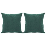 vidaXL Canapea cu 2 locuri cu pernuțe, verde închis, 140 cm, catifea