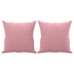 vidaXL Canapea cu 2 locuri cu pernuțe, roz, 140 cm, catifea