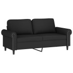 vidaXL Canapea cu 2 locuri cu pernuțe, negru, 140 cm, catifea vidaXL Canapea cu 2 locuri cu pernuțe, negru, 140 cm, catifea