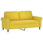 vidaXL Canapea cu 2 locuri cu pernuțe, galben, 140 cm, catifea vidaXL Canapea cu 2 locuri cu pernuțe, galben, 140 cm, catifea