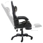 vidaXL Scaun de jocuri cu taburet, negru și camuflaj, piele ecologică vidaXL Scaun de jocuri cu taburet, negru și camuflaj, piele ecologică