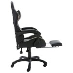 vidaXL Scaun de jocuri cu taburet, negru și camuflaj, piele ecologică vidaXL Scaun de jocuri cu taburet, negru și camuflaj, piele ecologică