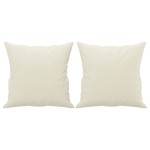 vidaXL Canapea cu 3 locuri cu pernuțe, crem, 180 cm, catifea