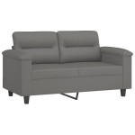 vidaXL Canapea cu 2 locuri, cu perne, gri, 120 cm, microfibră vidaXL Canapea cu 2 locuri, cu perne, gri, 120 cm, microfibră