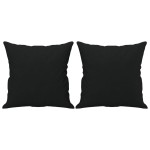 vidaXL Canapea cu 2 locuri, cu perne, negru, 120 cm, microfibră