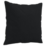 vidaXL Canapea cu 2 locuri, cu perne, negru, 140 cm, microfibră