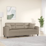 vidaXL Canapea cu 3 locuri și perne, gri taupe, 180 cm, microfibră vidaXL Canapea cu 3 locuri și perne, gri taupe, 180 cm, microfibră