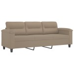 vidaXL Canapea cu 3 locuri și perne, gri taupe, 180 cm, microfibră vidaXL Canapea cu 3 locuri și perne, gri taupe, 180 cm, microfibră