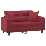 vidaXL Canapea cu 2 locuri cu pernuțe, roșu vin 120 cm piele ecologică vidaXL Canapea cu 2 locuri cu pernuțe, roșu vin 120 cm piele ecologică