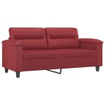 vidaXL Canapea cu 2 locuri cu pernuțe, roșu vin 140 cm piele ecologică vidaXL Canapea cu 2 locuri cu pernuțe, roșu vin 140 cm piele ecologică