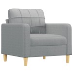 vidaXL Fotoliu canapea cu taburet, gri deschis, 60 cm, textil