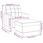 vidaXL Fotoliu canapea cu taburet, crem, 60 cm, material textil