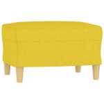 vidaXL Fotoliu canapea cu taburet, galben deschis, 60 cm, textil