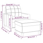 vidaXL Fotoliu canapea cu taburet, galben deschis, 60 cm, textil