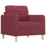 vidaXL Fotoliu canapea cu taburet, roșu vin, 60 cm, material textil