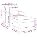 vidaXL Fotoliu canapea cu taburet, taupe, 60 cm, material textil