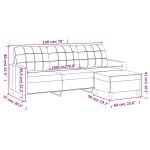 vidaXL Canapea cu 3 locuri și taburet, gri deschis, 180 cm, textil vidaXL Canapea cu 3 locuri și taburet, gri deschis, 180 cm, textil