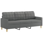 vidaXL Canapea cu 3 locuri și taburet, gri închis, 180 cm, textil vidaXL Canapea cu 3 locuri și taburet, gri închis, 180 cm, textil