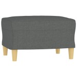 vidaXL Canapea cu 3 locuri și taburet, gri închis, 180 cm, textil vidaXL Canapea cu 3 locuri și taburet, gri închis, 180 cm, textil