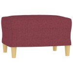 vidaXL Canapea cu 3 locuri și taburet, roșu vin, 180 cm, textil vidaXL Canapea cu 3 locuri și taburet, roșu vin, 180 cm, textil