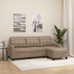 vidaXL Canapea cu 3 locuri / taburet cappuccino 180 cm piele ecologică vidaXL Canapea cu 3 locuri / taburet cappuccino 180 cm piele ecologică