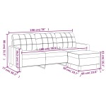 vidaXL Canapea cu 3 locuri / taburet cappuccino 180 cm piele ecologică vidaXL Canapea cu 3 locuri / taburet cappuccino 180 cm piele ecologică